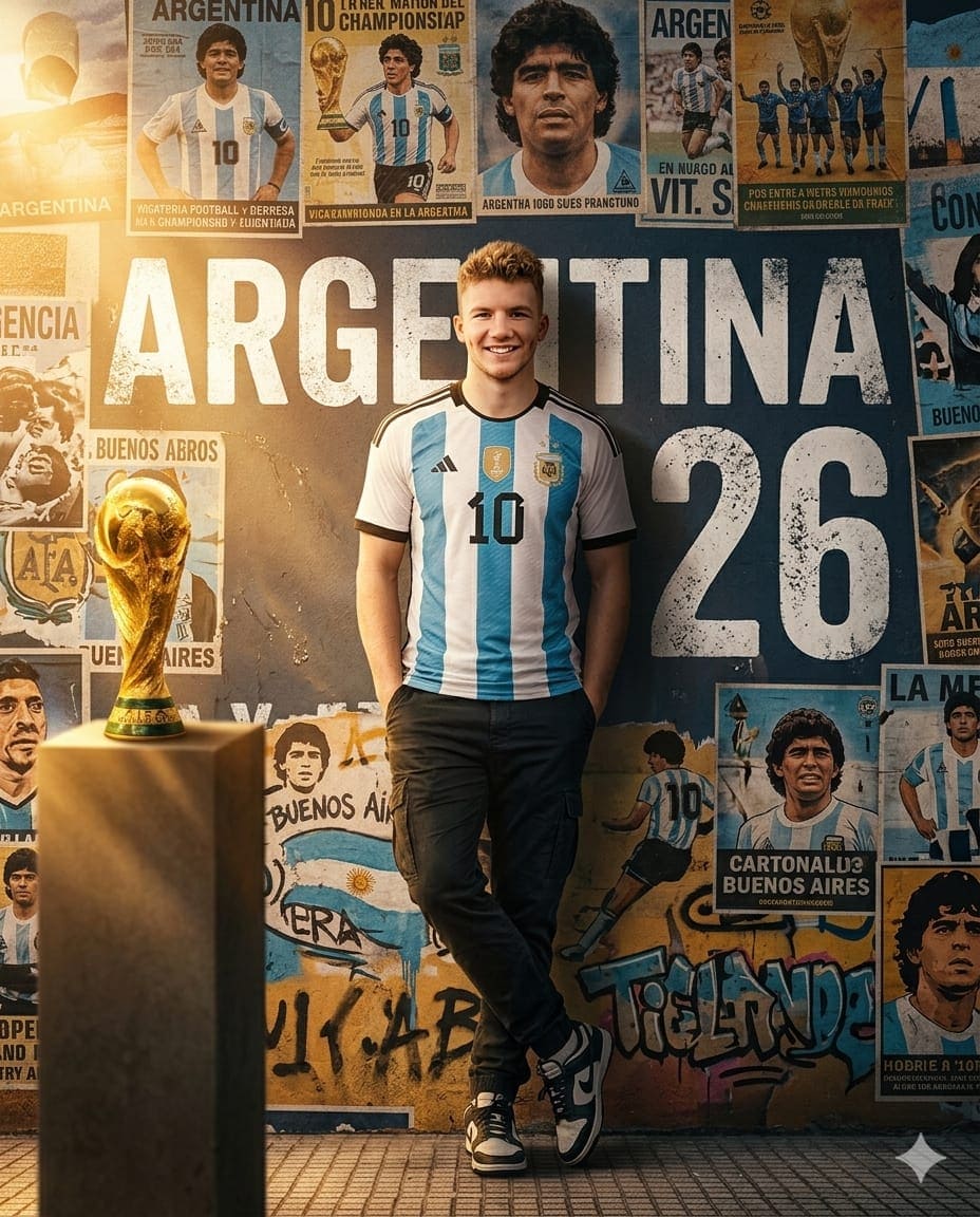 Argentina National Team World Cup 2026 Hyper-Realistic Sports Poster AI Prompt — FIFA World Cup AI prompt for Gemini