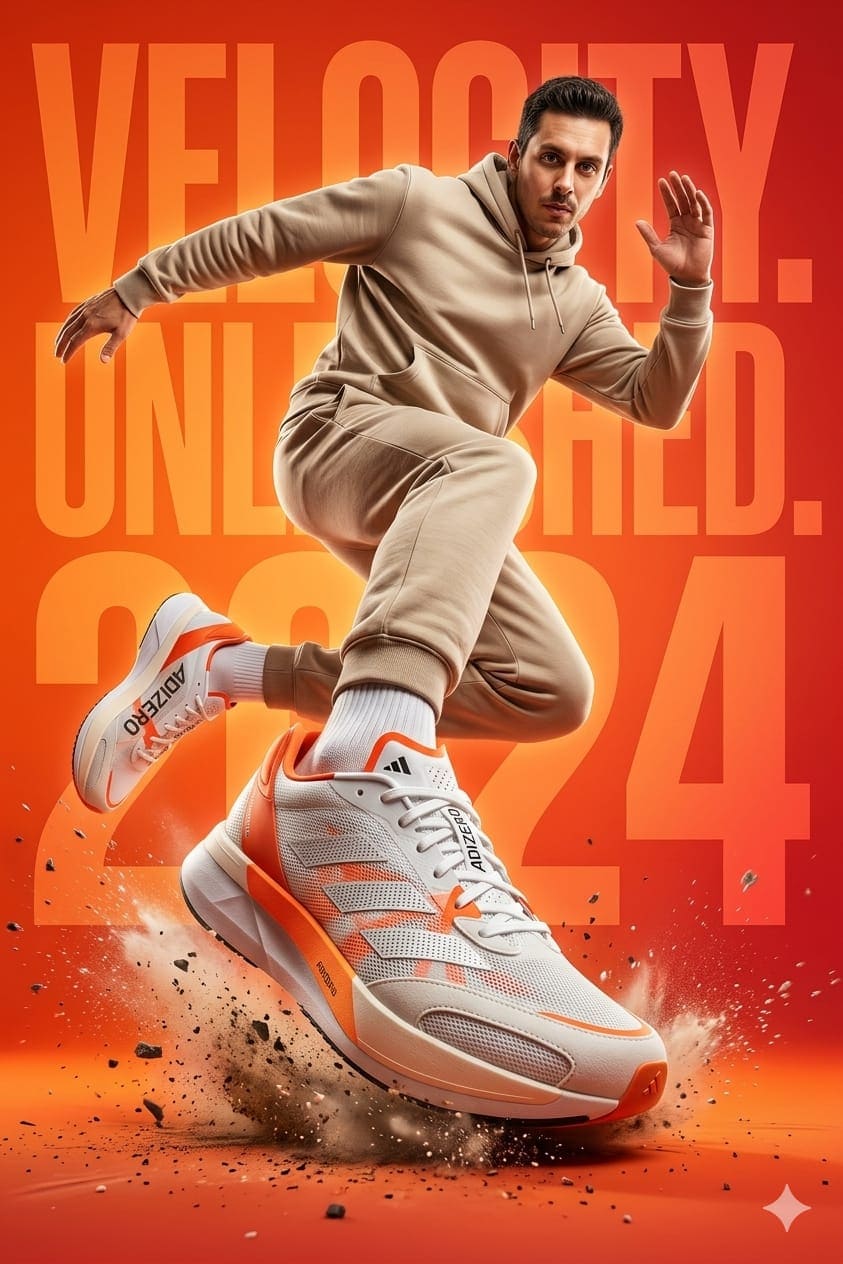 Dynamic Sportswear Jump Advertising Poster AI Prompt | Athletic Fashion Campaign — Posters AI prompt for Gemini