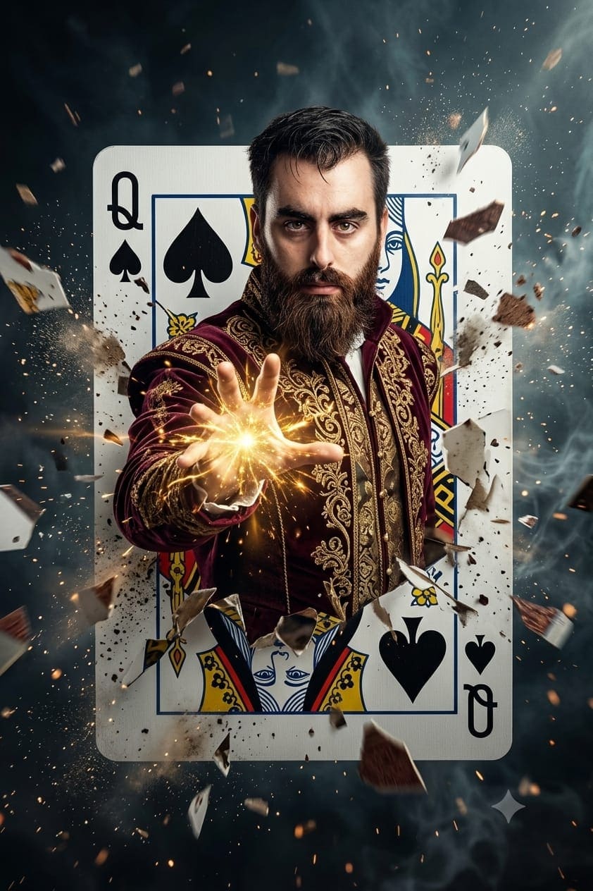 Fantasy Sorcerer Movie Poster AI Prompt | Queen of Spades Cinematic Artwork — Posters AI prompt for Gemini