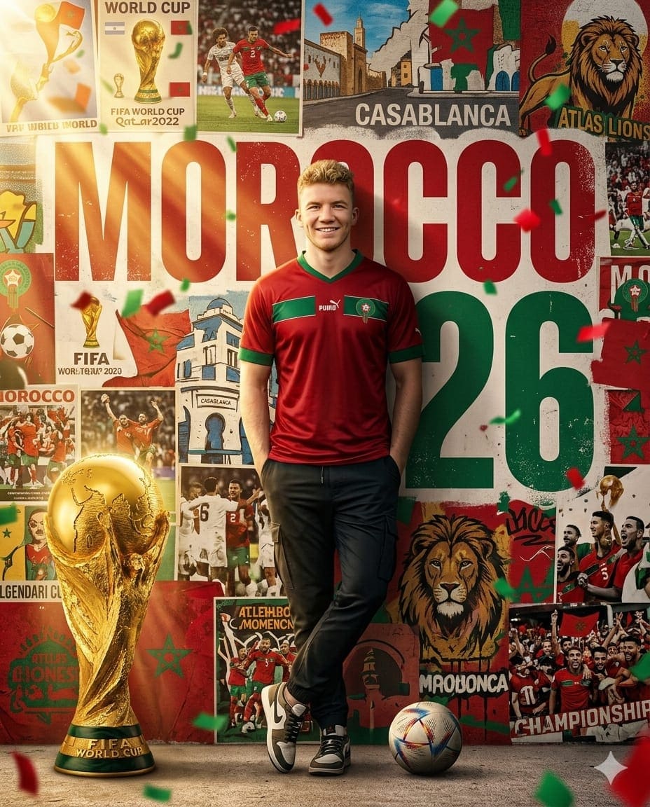 Morocco National Team World Cup 2026 Hyper-Realistic Sports Poster AI Prompt — FIFA World Cup AI prompt for Gemini
