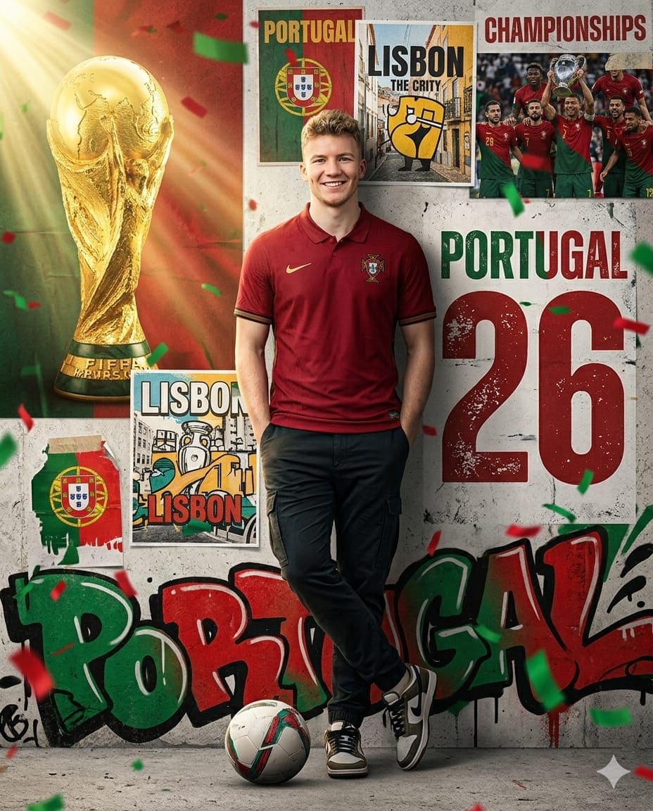 Portugal National Team World Cup 2026 Hyper-Realistic Sports Poster AI Prompt — FIFA World Cup AI prompt for Gemini