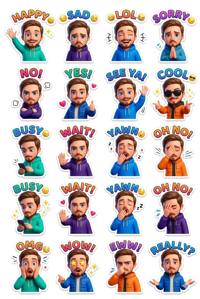 Ultimate 3D Chibi Sticker Pack Prompt — cinematic AI prompt for Gemini
