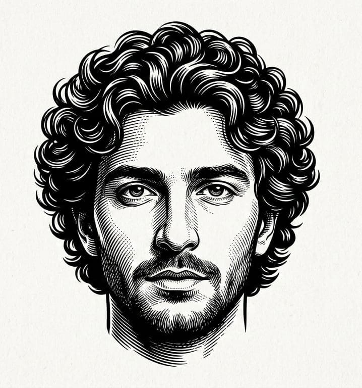 Vintage Woodcut Man Portrait — cinematic AI prompt for Gemini